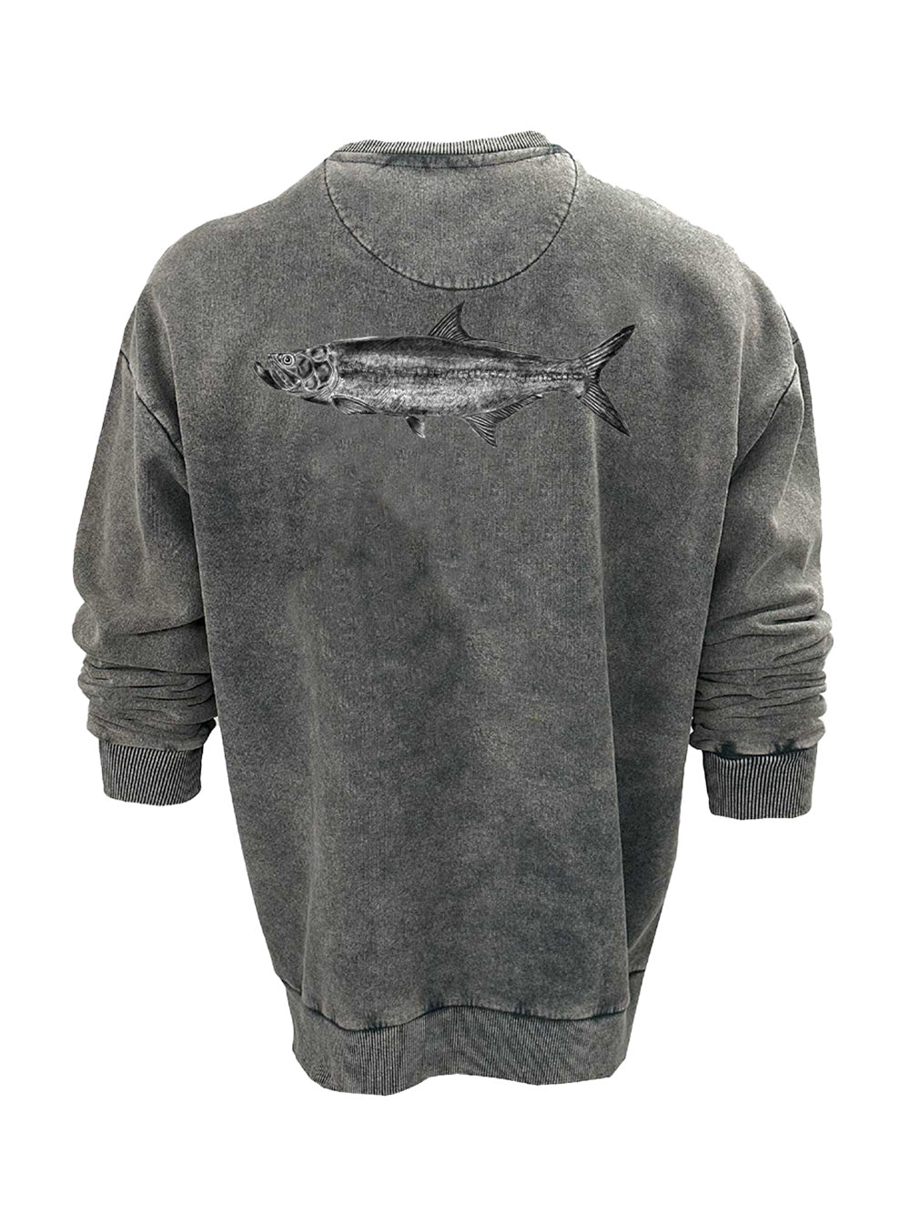 Old Bastard Crew Neck Long Sleeve Acid Wash Sweatshirt - Tarpoon - Grey - Stafu Pro Series