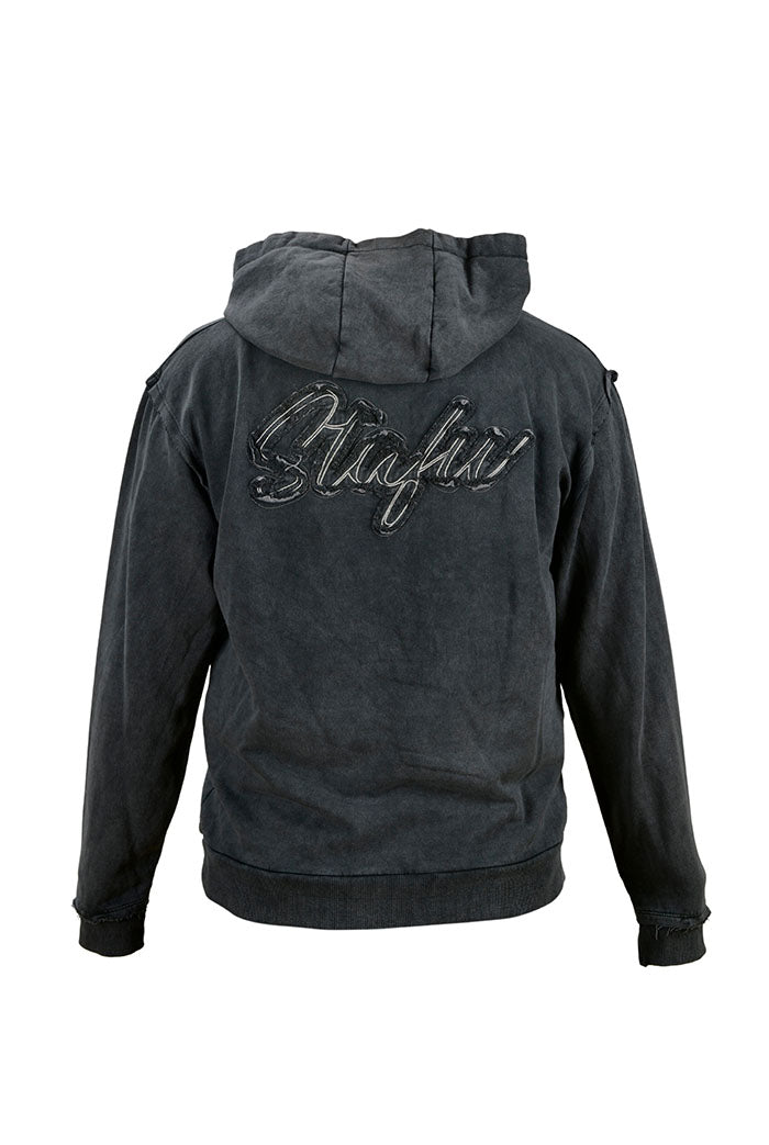 Old Bastard Crew Neck Long Sleeve Acid Wash Sweatshirt - Tarpoon - Gray 