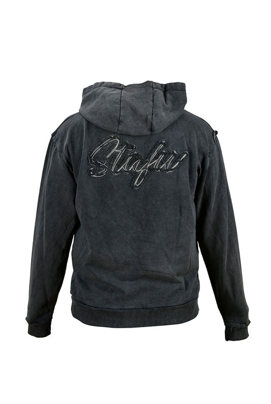 Old Bastard Crew Neck Long Sleeve Acid Wash Sweatshirt - Tarpoon - Gray 