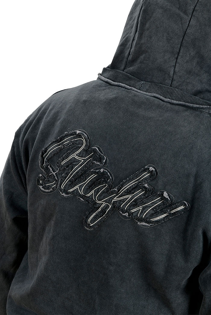 Old Bastard Crew Neck Long Sleeve Acid Wash Sweatshirt - Tarpoon - Gray 