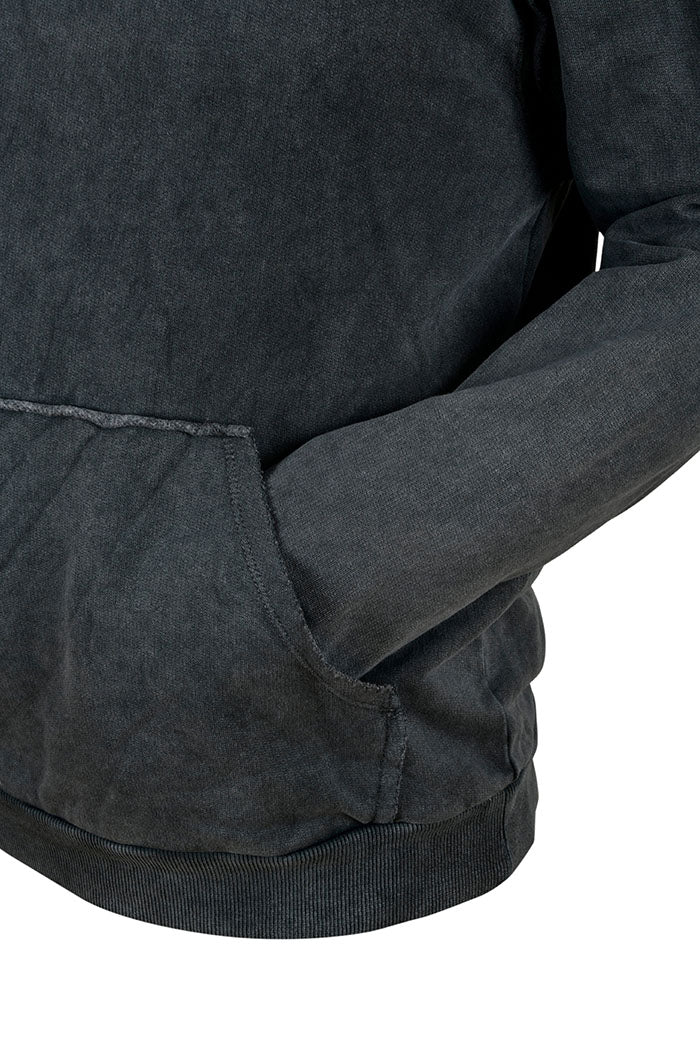 Old Bastard Crew Neck Long Sleeve Acid Wash Sweatshirt - Tarpoon - Gray 