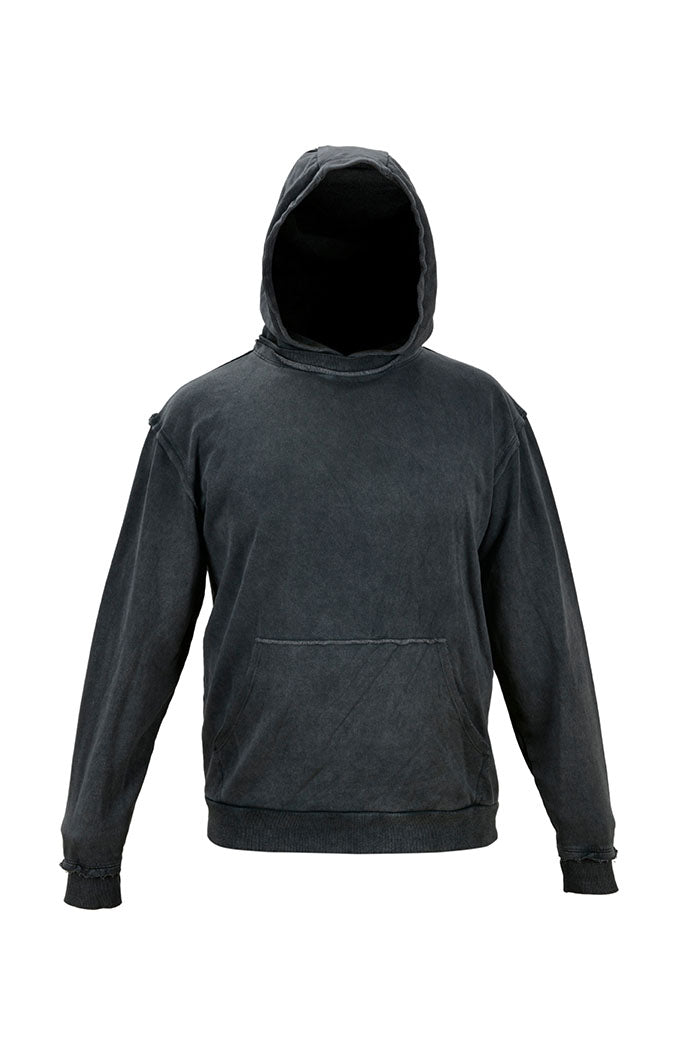 Old Bastard Crew Neck Long Sleeve Acid Wash Sweatshirt - Tarpoon - Gray 