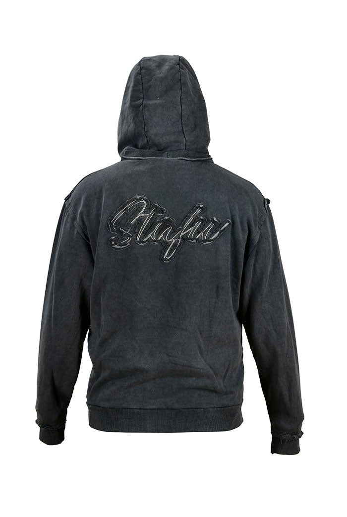 Old Bastard Crew Neck Long Sleeve Acid Wash Sweatshirt - Tarpoon - Gray 
