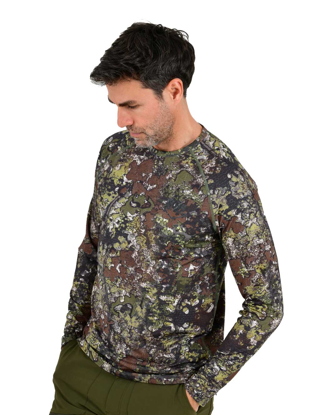 Orlok Yuvarlak Yaka UV Korumali T-Shirt - Bushman Camo - Stafu Pro Series