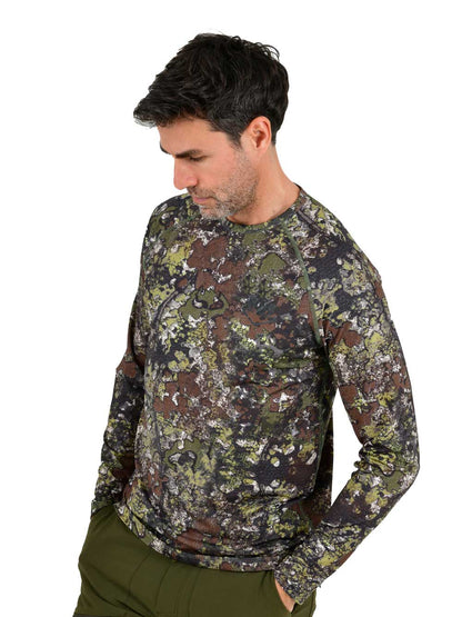 Orlok Yuvarlak Yaka UV Korumali T-Shirt - Bushman Camo - Stafu Pro Series