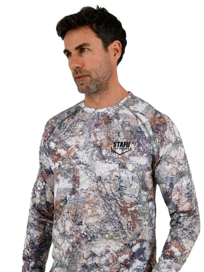 Orlok Yuvarlak Yaka UV Korumali T-Shirt - Lime Stone Camo - Stafu Pro Series
