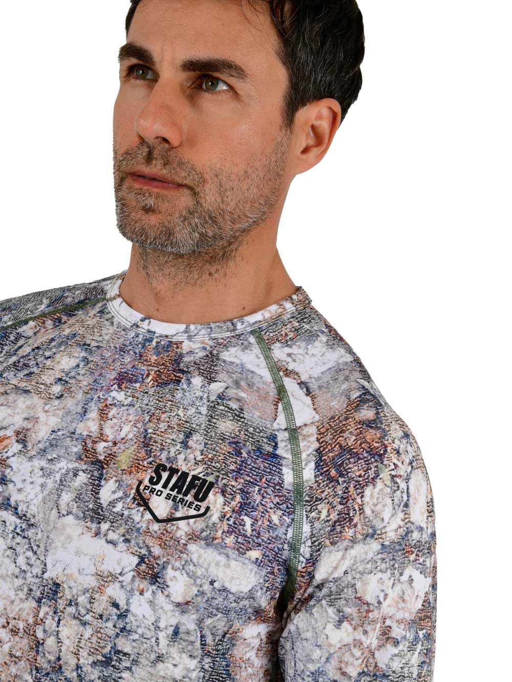 Orlok Yuvarlak Yaka UV Korumali T-Shirt - Lime Stone Camo - Stafu Pro Series