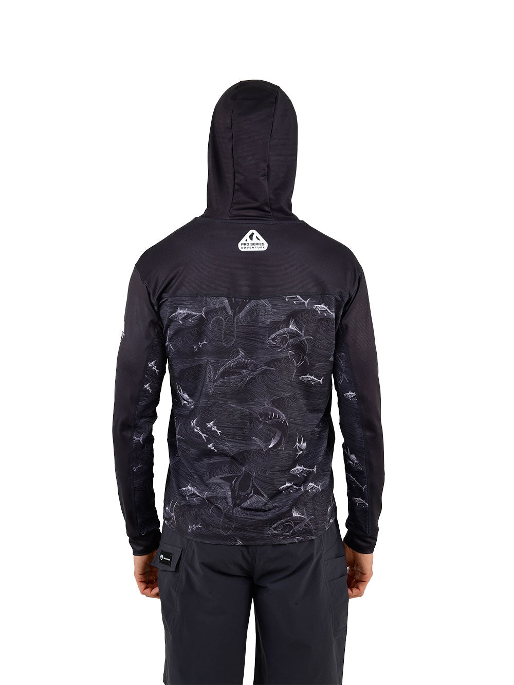 Outrigger Kapüşonlu UV Korumalı Performans T-Shirt - Frenzy Siyah - Stafu Pro Series