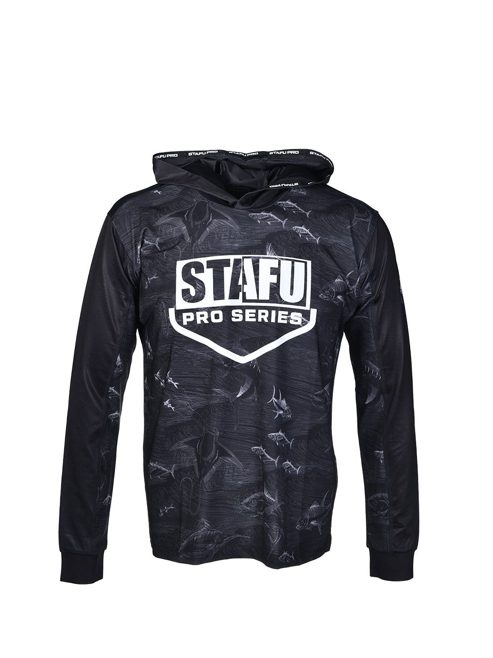 Outrigger Kapüşonlu UV Korumalı Performans T-Shirt - Frenzy Siyah