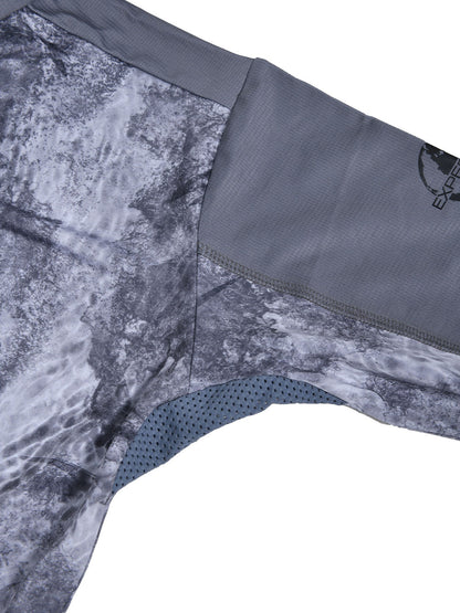 Outrigger Hooded UV Protection Performance T-Shirt - Marlin Mania Grey