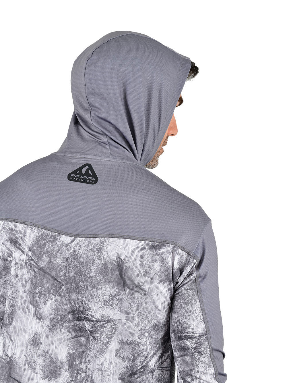 Outrigger Kapüşonlu UV Korumalı Performans T-Shirt - Marlin Mania Grey - Stafu Pro Series