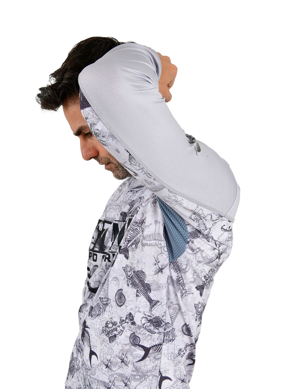 Outrigger Kapüşonlu UV Korumalı Performans T-Shirt - Paleo Grey - Stafu Pro Series