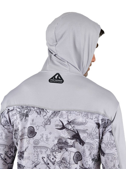 Outrigger Kapüşonlu UV Korumalı Performans T-Shirt - Paleo Grey - Stafu Pro Series