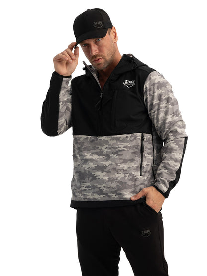 Peak SoftShell Anorak - Camo Gri - Stafu Pro Series