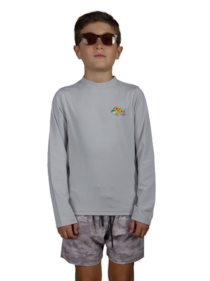 Apex Jr. Çocuk UV50+ Koruma – Uzun Kollu Deniz Tişörtü - Pizza Tuna