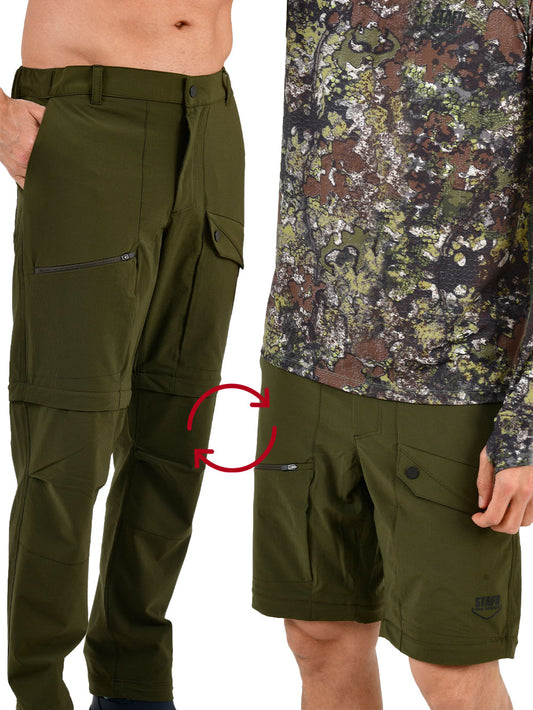 Protrek Erkek Dönüştürülebilir Pantolon – Şort/Pantolon 2’si 1 Arada-Yeşil