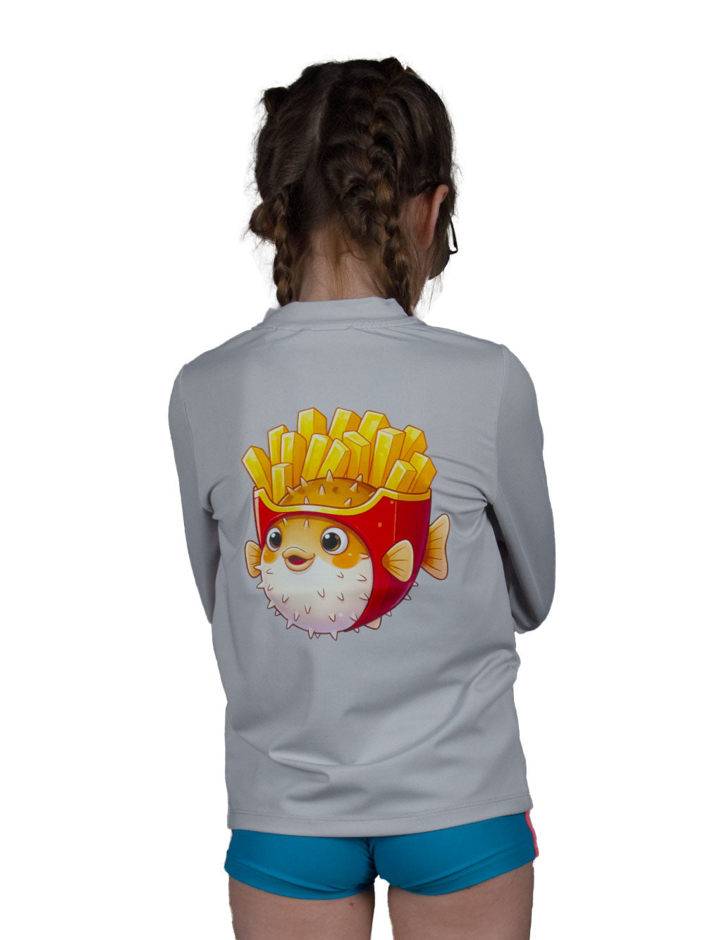 Apex Jr. Kids UV50+ Protection – Long Sleeve Swim T-Shirt – Pupperfish Potato