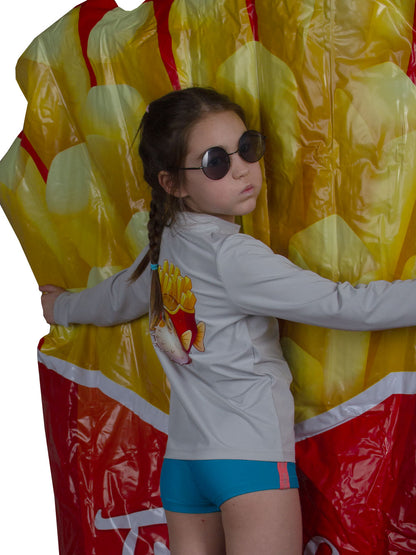 Apex Jr. Kids UV50+ Protection – Long Sleeve Swim T-Shirt – Pupperfish Potato