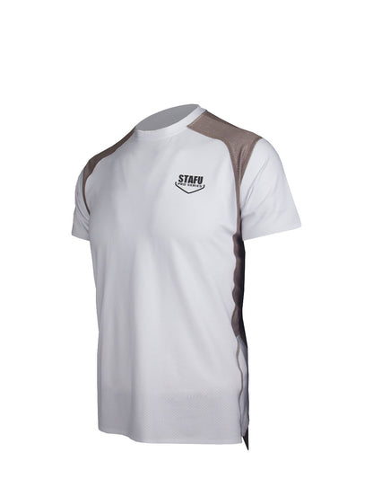 Reeftech Kısa Kollu Performans T-Shirt - Beyaz - Kahverengi - Stafu Pro Series