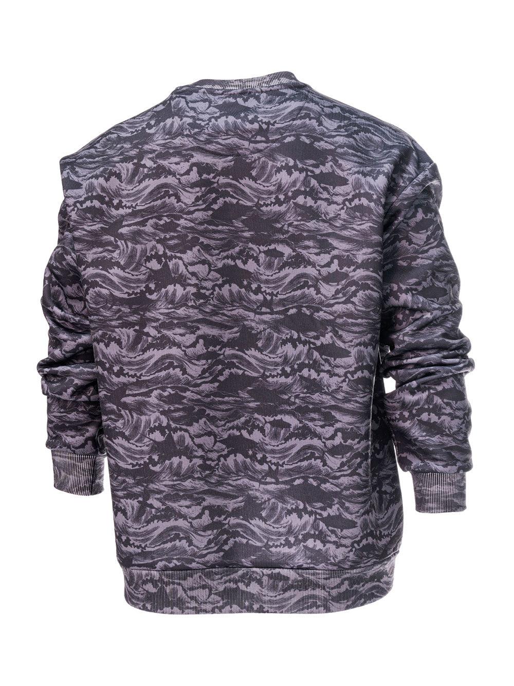 Retro Yuvarlak Yaka Sweatshirt - Signature Siyah - Stafu Pro Series