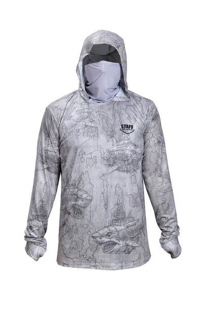 Stratos Kapüşonlu ve Maskeli UPF 40+ Performans T-Shirt - Droid Grey