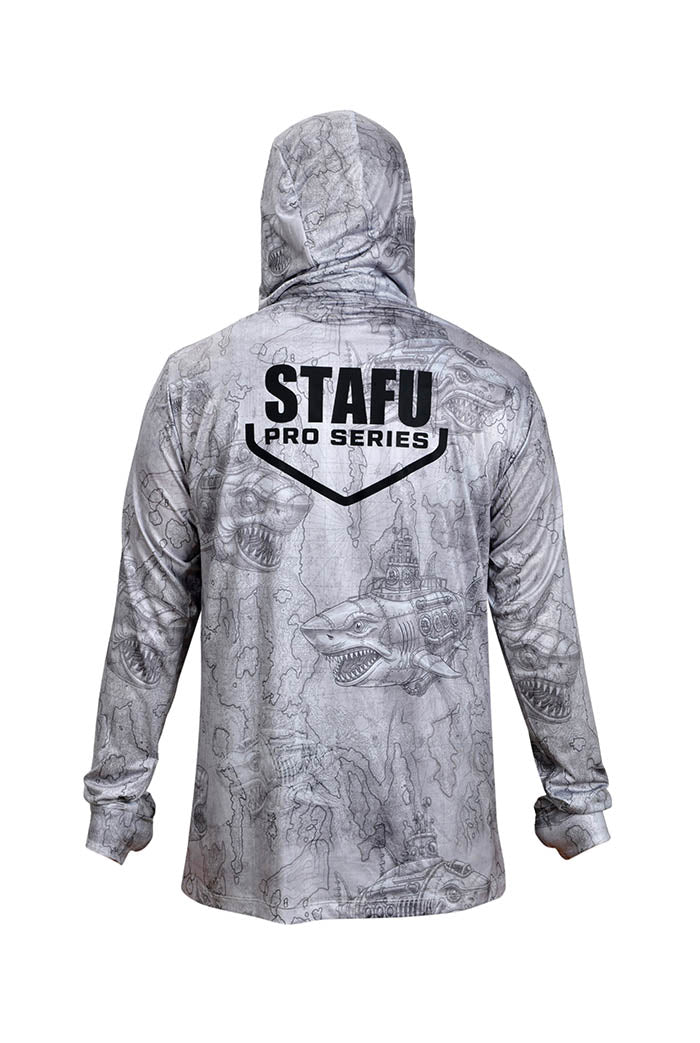 Stratos Kapüşonlu ve Maskeli UPF 40+ Performans T-Shirt - Droid Grey