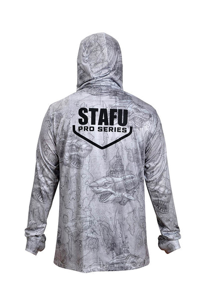 Stratos Kapüşonlu ve Maskeli UPF 40+ Performans T-Shirt - Droid Grey