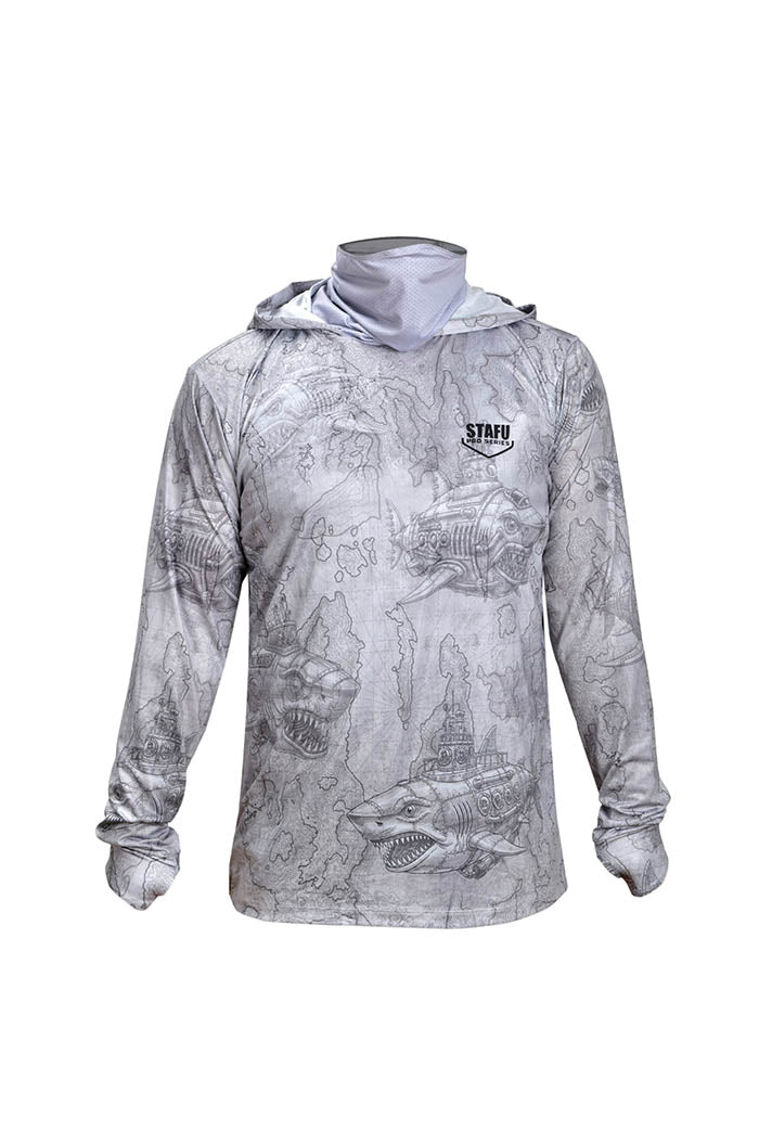 Stratos Kapüşonlu ve Maskeli UPF 40+ Performans T-Shirt - Droid Grey