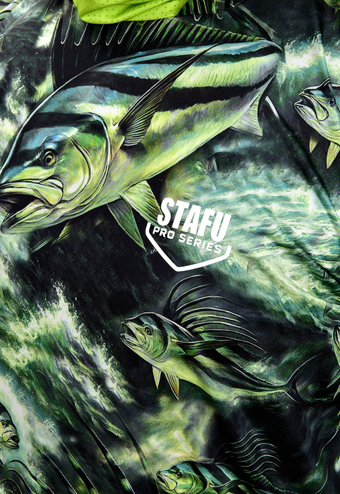 Stratos Kapüşonlu ve Maskeli UPF 40+ Performans T-Shirt -Rooster Green
