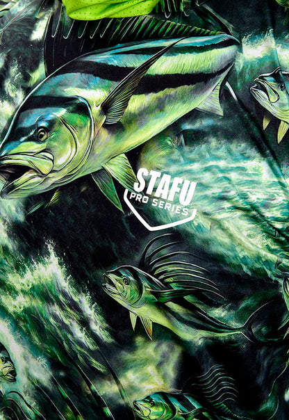 Stratos Kapüşonlu ve Maskeli UPF 40+ Performans T-Shirt -Rooster Green