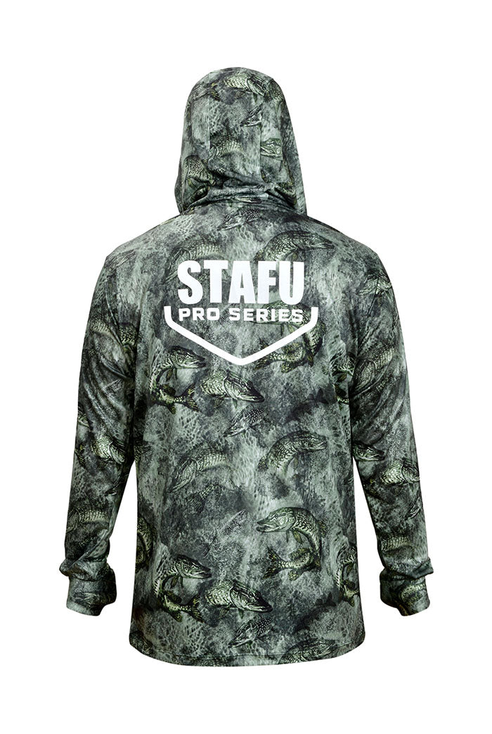 Stratos Kapüşonlu ve Maskeli UPF 40+ Performans T-Shirt - Predatory Green