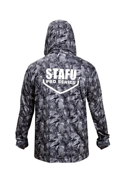 Stratos Kapüşonlu ve Maskeli UPF 40+ Performans T-Shirt - Sea Chaos