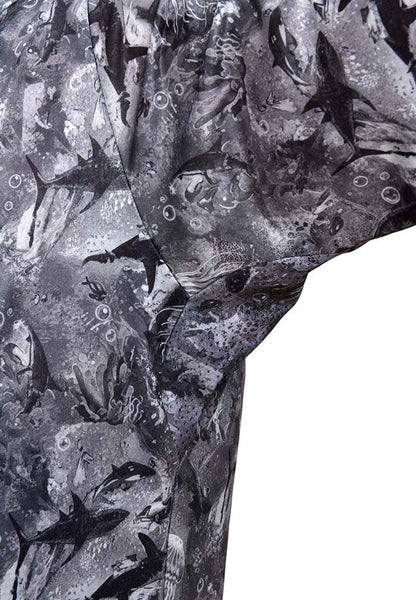 Stratos Kapüşonlu ve Maskeli UPF 40+ Performans T-Shirt - Sea Chaos