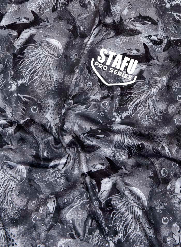 Stratos Kapüşonlu ve Maskeli UPF 40+ Performans T-Shirt - Sea Chaos