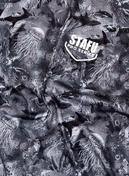 Stratos Kapüşonlu ve Maskeli UPF 40+ Performans T-Shirt - Sea Chaos