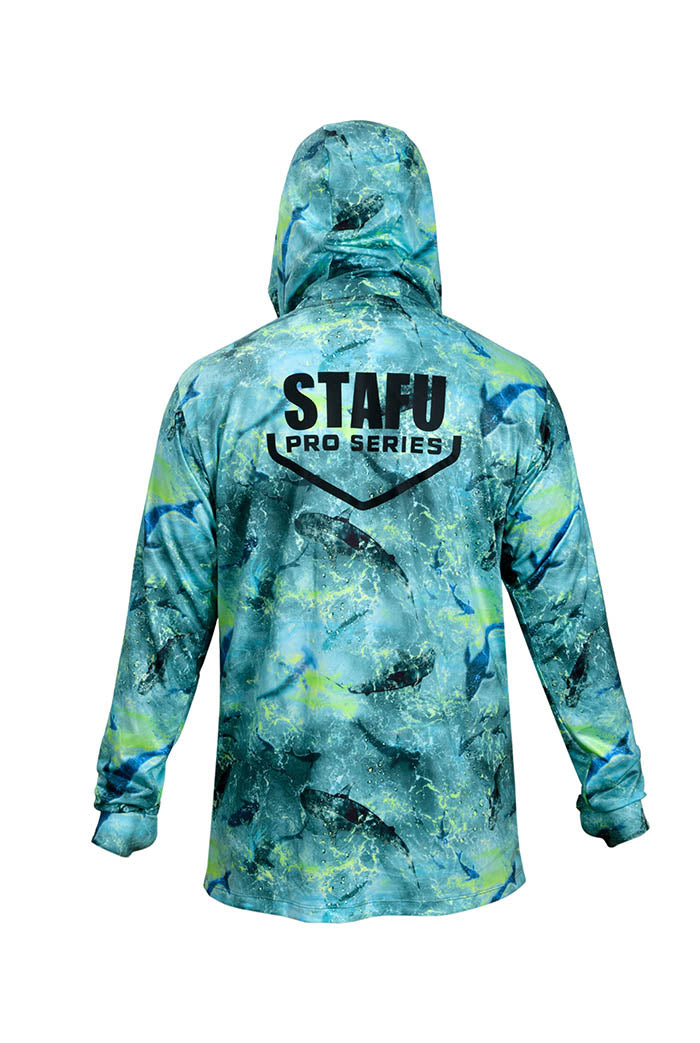 Stratos Kapüşonlu ve Maskeli UPF 40+ Performans T-Shirt - Shark Lime