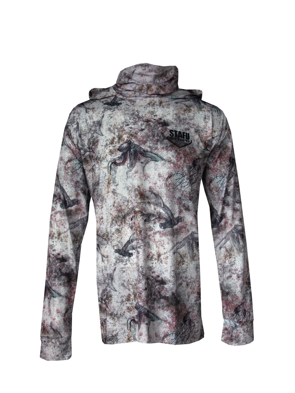 Stratos Kapüşonlu ve Maskeli UPF 40+ Performans T-Shirt - Hammerhead Brown