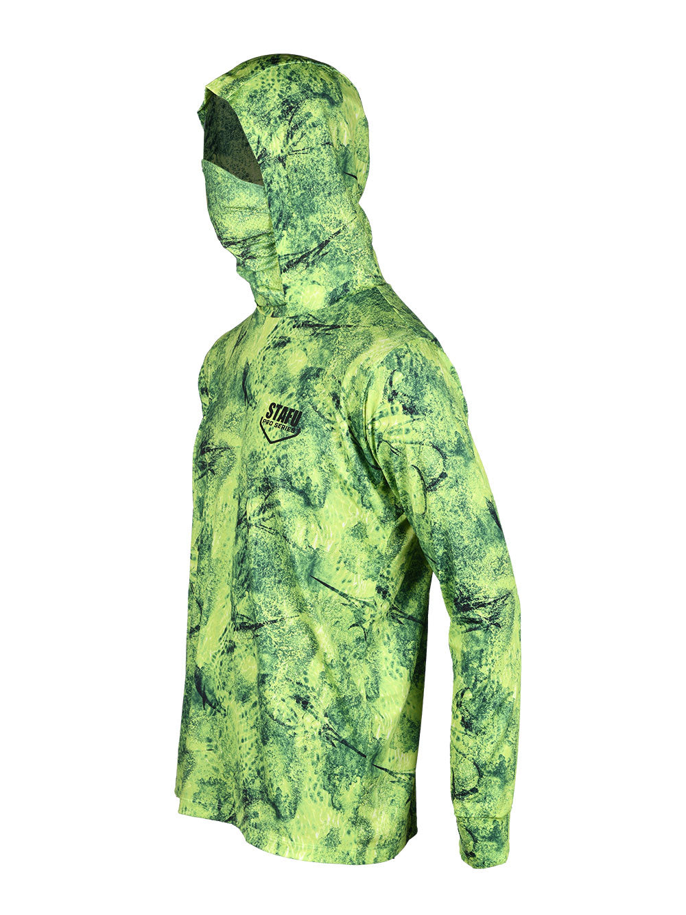 Stratos Hooded and Masked UPF 40+ Performance T-Shirt - Marlin Mania Green