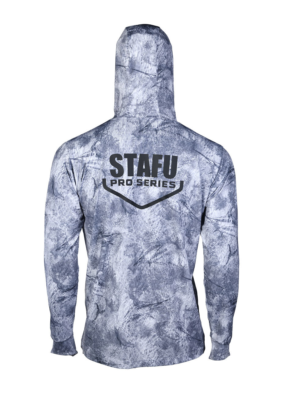 Stratos Kapüşonlu ve Maskeli UPF 40+ Performans T-Shirt - Marlin Mania Grİ