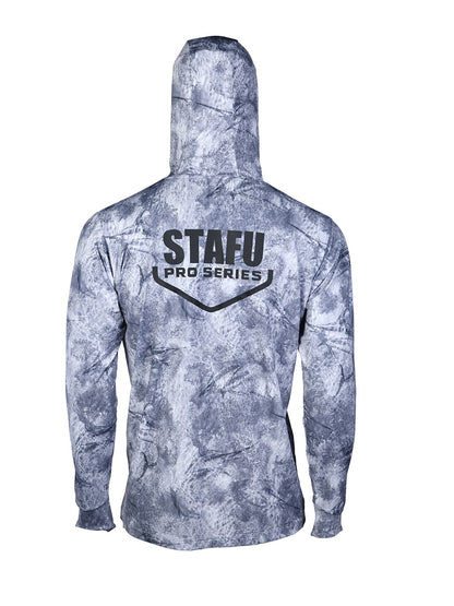 Stratos Kapüşonlu ve Maskeli UPF 40+ Performans T-Shirt - Marlin Mania Grİ