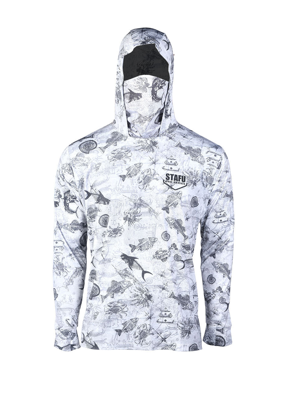 Stratos Hooded and Masked UPF 40+ Performance T-Shirt - Paleo Gray