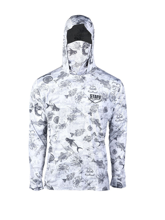 Stratos Kapüşonlu ve Maskeli UPF 40+ Performans T-Shirt - Paleo Gri