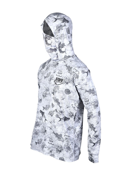 Stratos Hooded and Masked UPF 40+ Performance T-Shirt - Paleo Gray