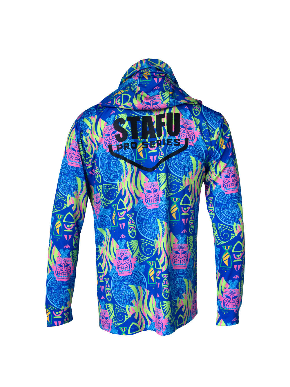 Stratos Kapüşonlu ve Maskeli UPF 40+ Performans T-Shirt - Samoa Blue