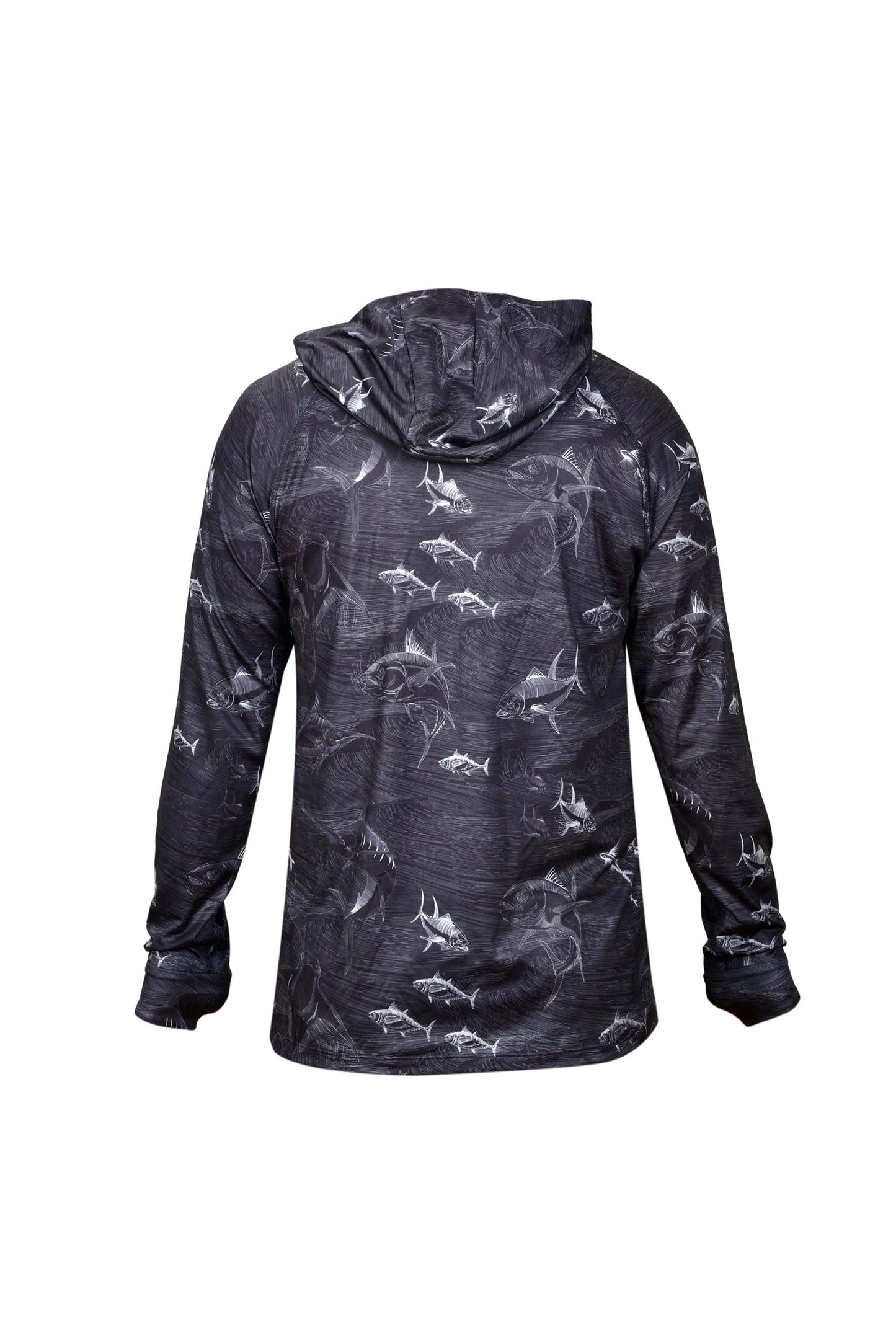 Tasman Kapüşonlu UV Korumalı Performans T-Shirt - FRENZY BLACK