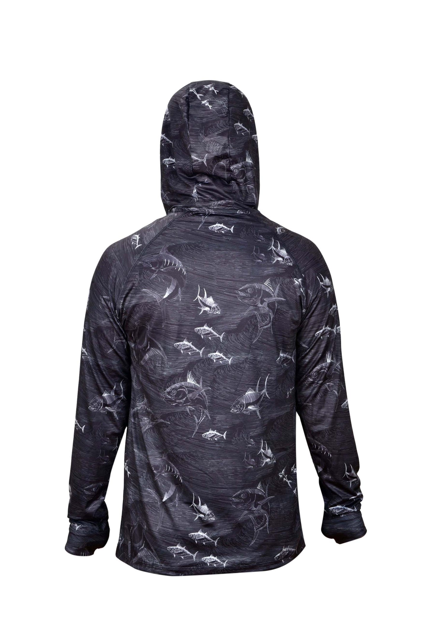 Tasman Kapüşonlu UV Korumalı Performans T-Shirt - FRENZY BLACK