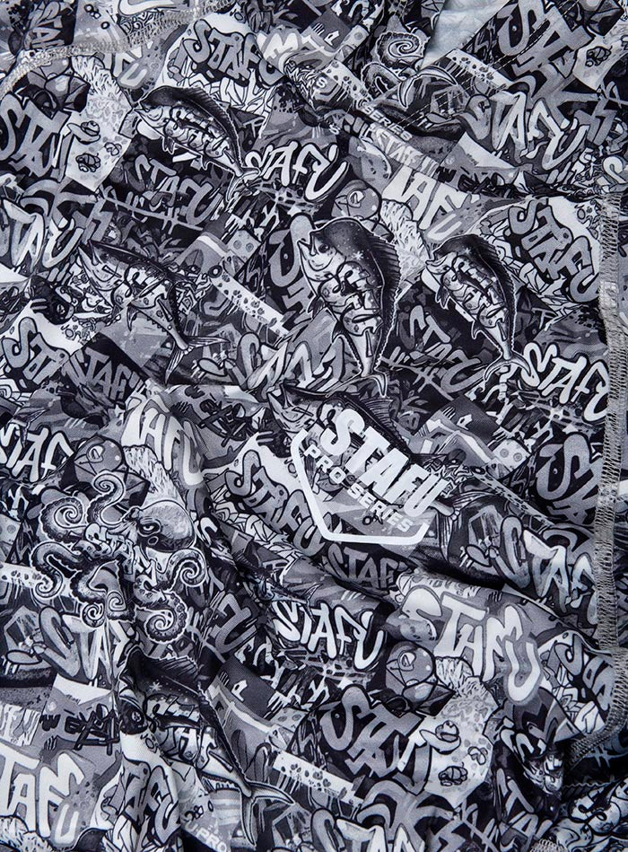 Tasman Kapüşonlu UV Korumalı Performans T-Shirt - GRAFITI BLACK