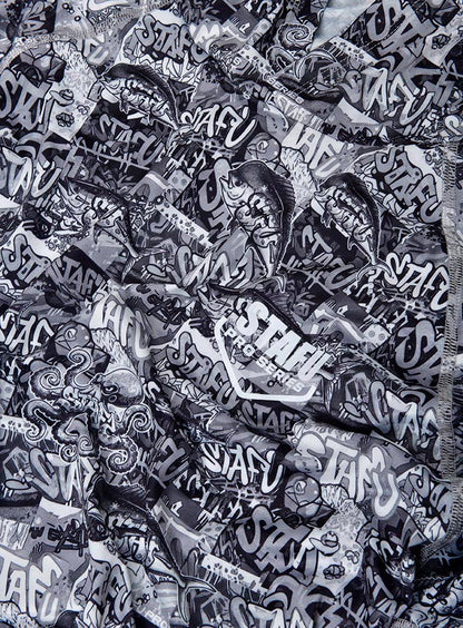Tasman Kapüşonlu UV Korumalı Performans T-Shirt - GRAFITI BLACK