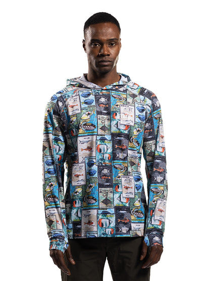 Tasman Kapüşonlu UV Korumalı Performans T-Shirt - Stamp - Stafu Pro Series