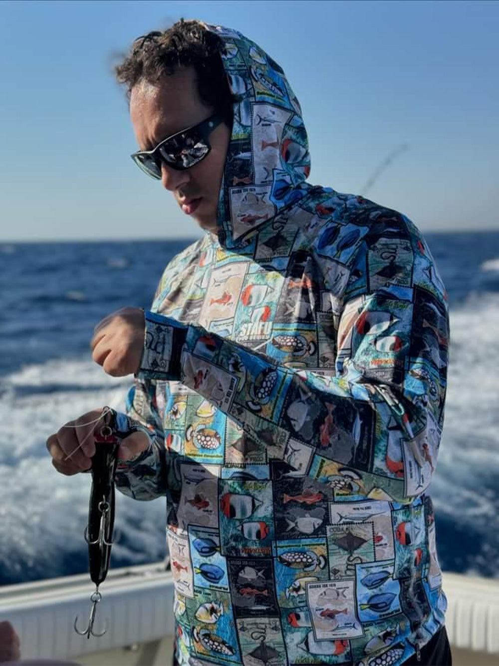 Tasman Kapüşonlu UV Korumalı Performans T-Shirt - Stamp - Stafu Pro Series